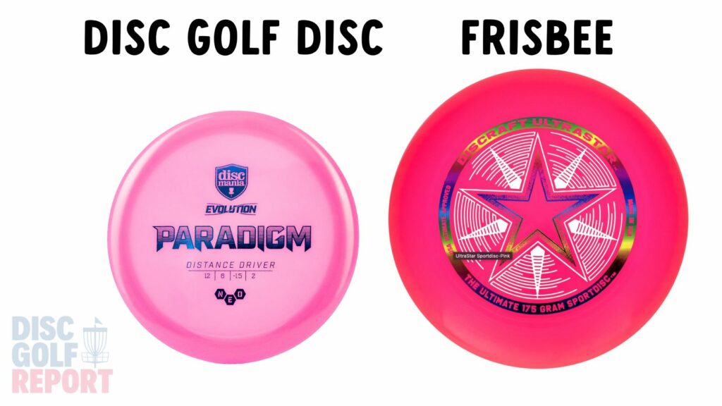 Disc Golf Disc Next To A Frisbee